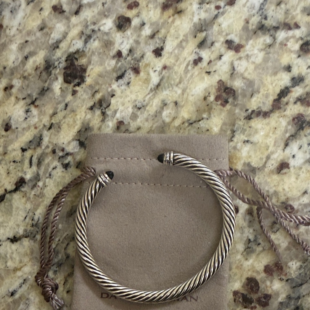 David Yurman Silver and Black Cable Cuff